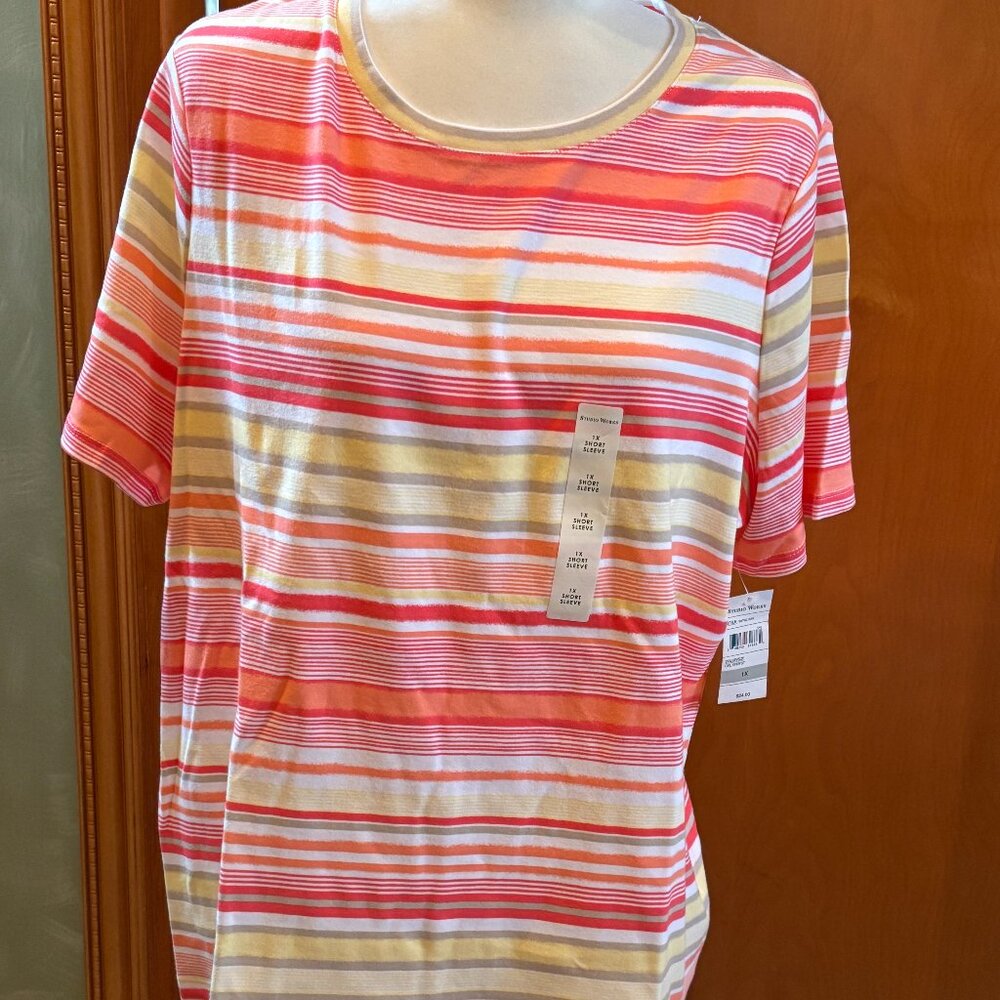 Studio Works Woman's Short Sleeve Top  1X  NWT